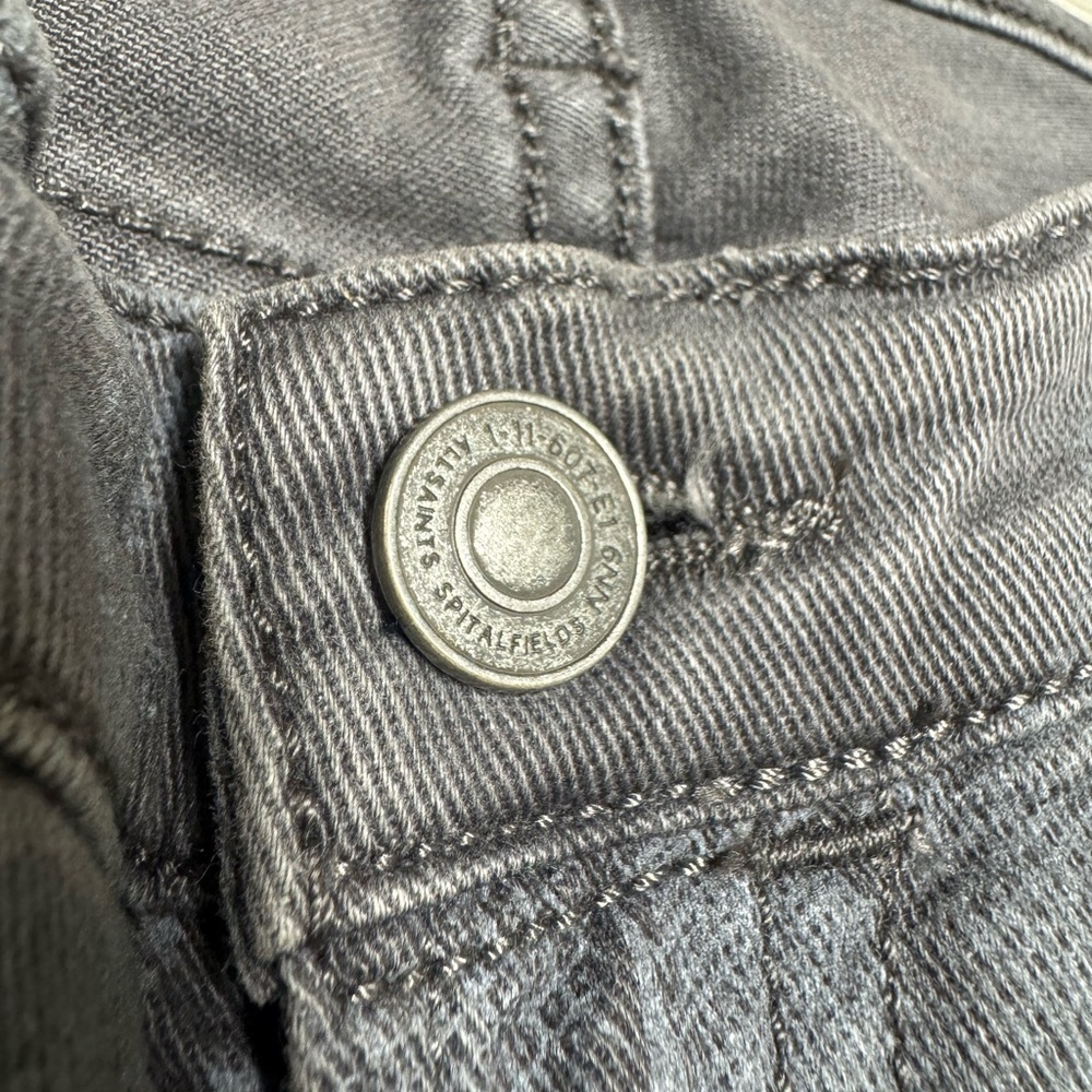 ALL SAINTS Low Rise Cropped Skinny Gray/Light Blue Floral Jeans Zipper at Hem 28 - Picture 10 of 13